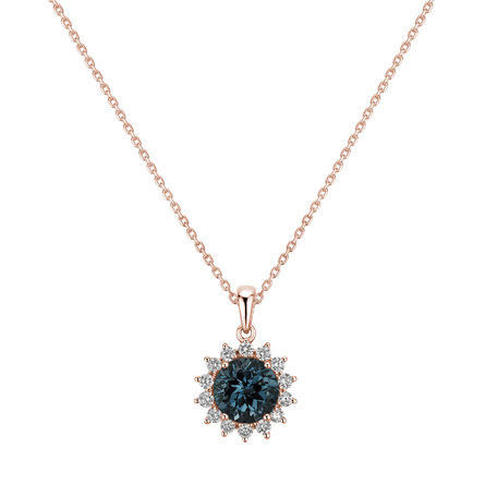 Diamond pendant with Topaz London Lilac Flower