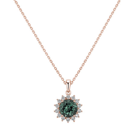 Diamond pendant with Turmalinem Magical Flora