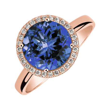 Diamond ring with Tanzanite Bonbon