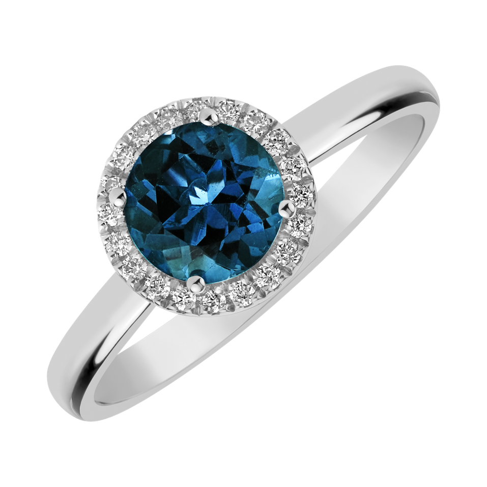 Diamond ring with Topaz London Bonbon