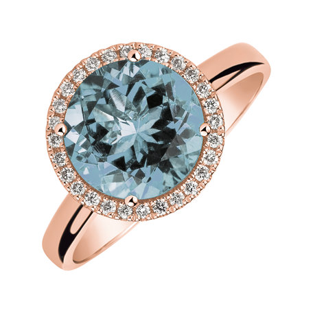 Diamond ring with Topaz Bonbon