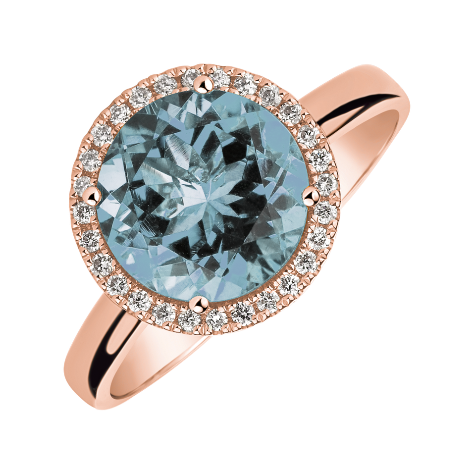 Diamond ring with Topaz Bonbon