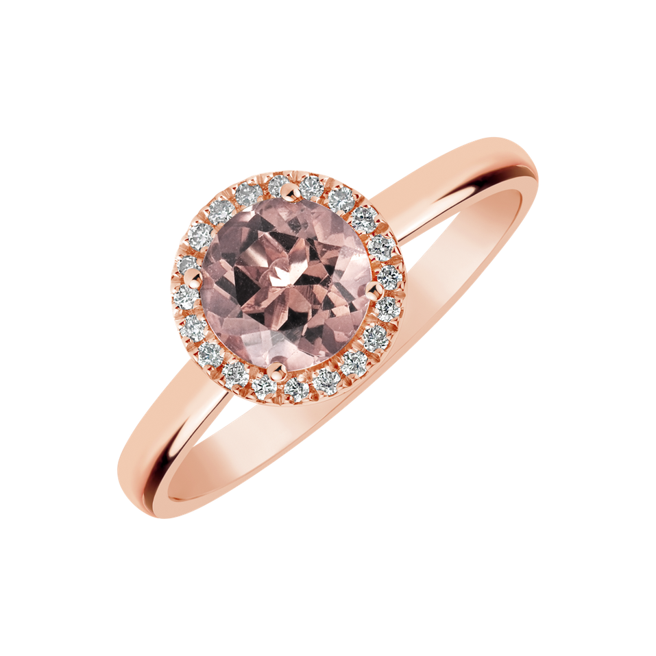 Diamond ring with Morganite Violette