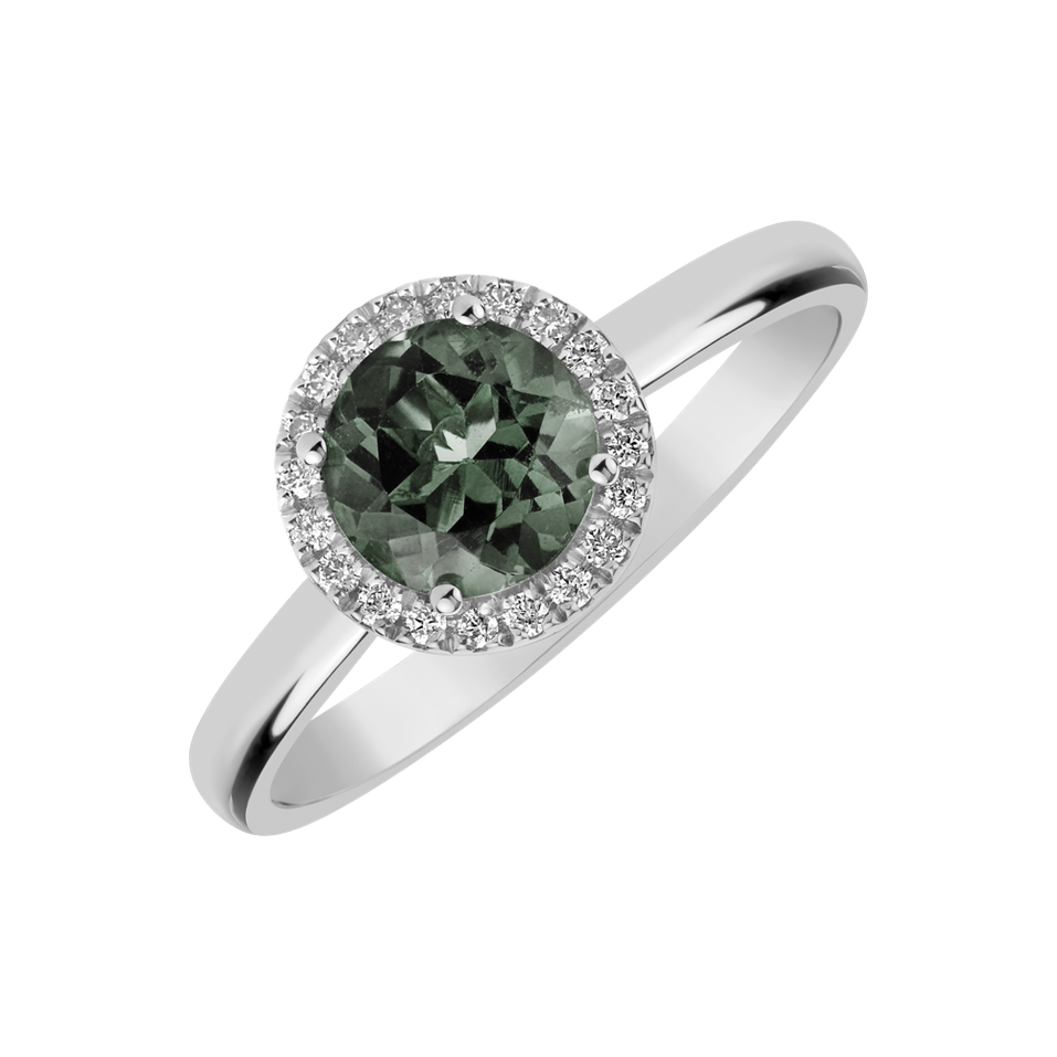 Diamond ring with Tourmalíne Violette