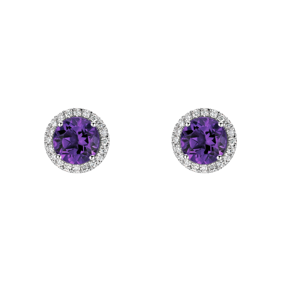 Diamond earrings with Amethyst Brazil Eternal Eternal Sunshine