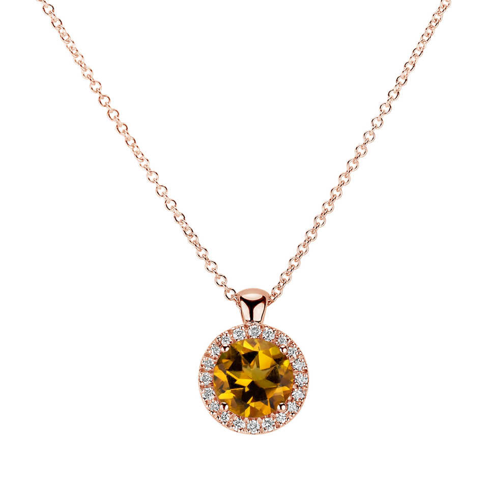 Diamond necklace with Citrine Luxury Bonbon