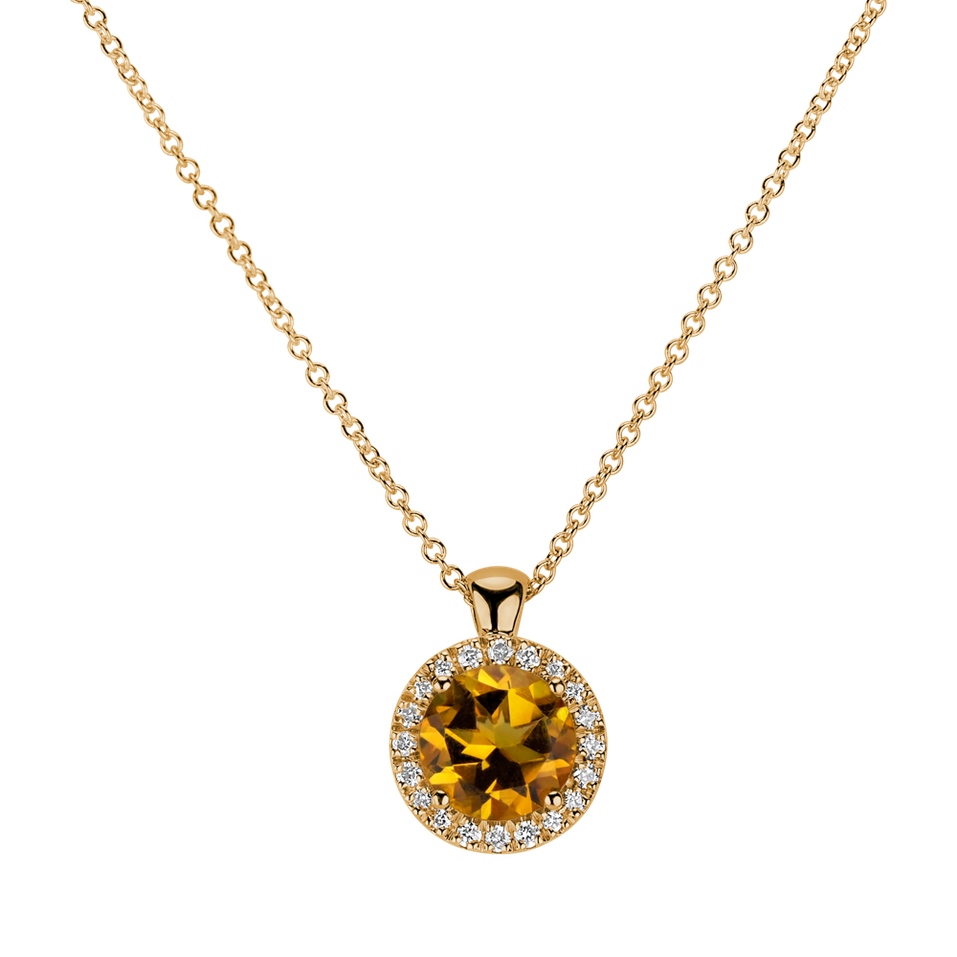 Diamond necklace with Citrine Luxury Bonbon