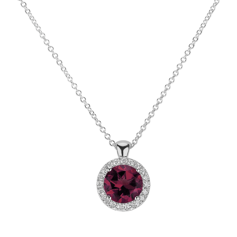 Diamond necklace with Rhodolite Luxury Bonbon