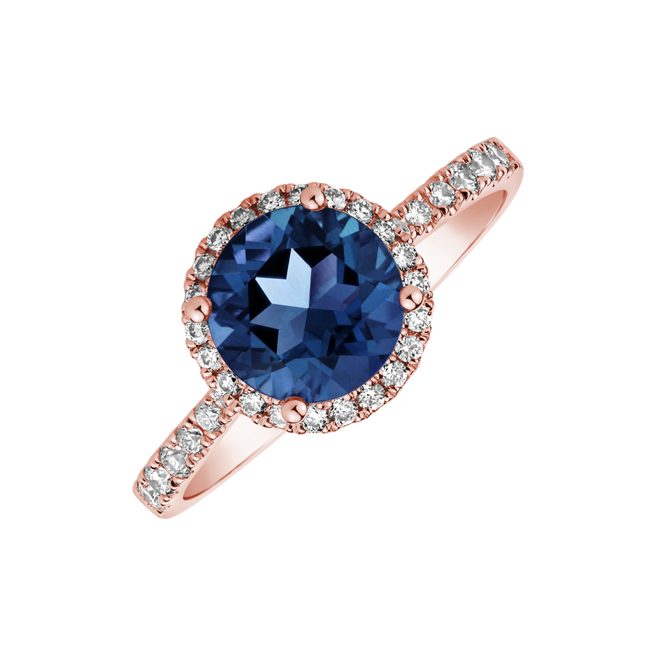 Diamond ring with Tanzanite Noble Lagoon