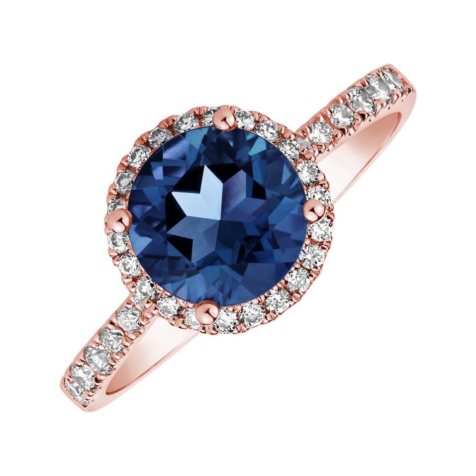 Diamond ring with Tanzanite Sparkly Bonbon