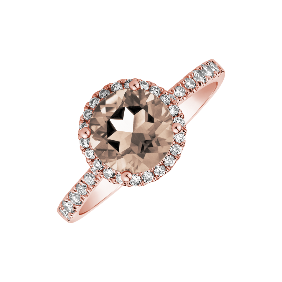 Diamond ring with Morganite Noble Lagoon