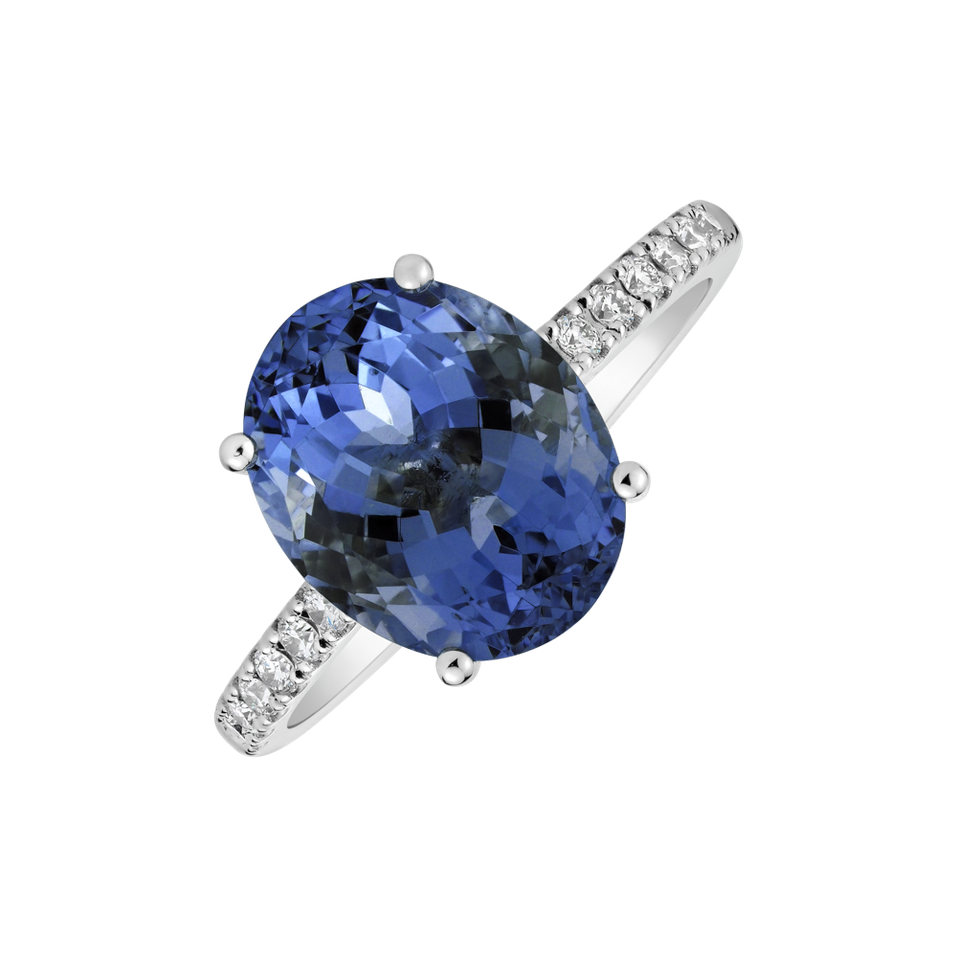 Diamond ring with Tanzanite Luxury Embrace