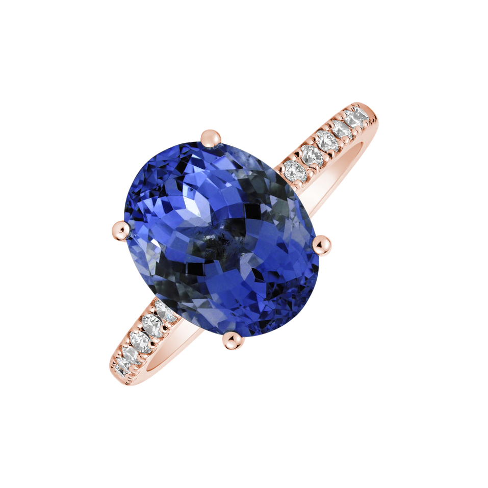 Diamond ring with Tanzanite Luxury Embrace