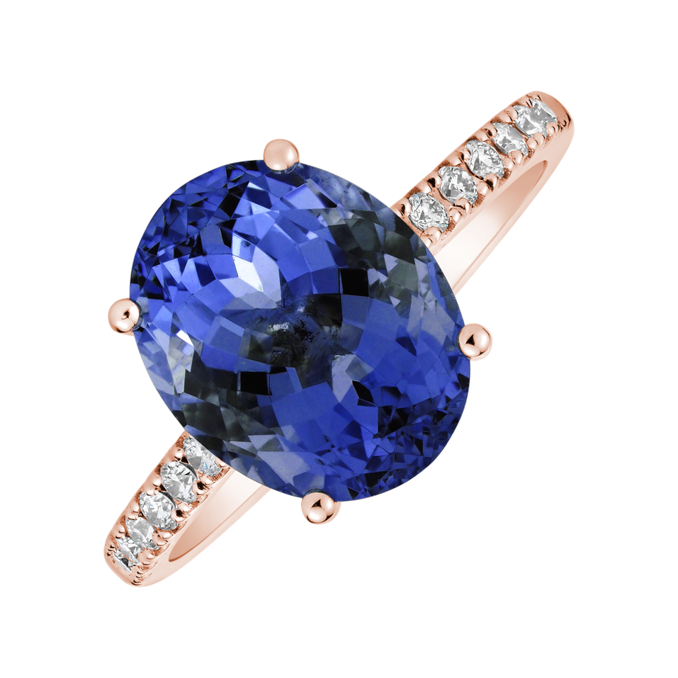 Diamond ring with Tanzanite Playful Glamour