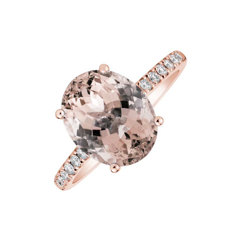 Diamond ring with Morganite Luxury Embrace