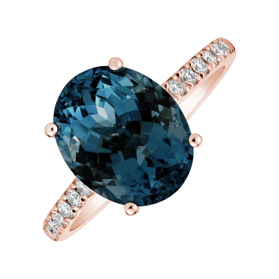 Diamond ring with Topaz London Playful Glamour