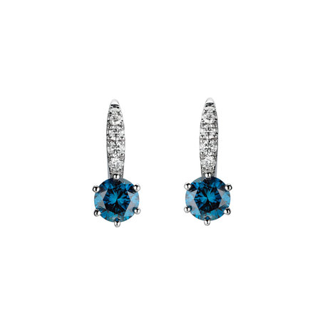 Earrings with blue diamonds and white diamonds Essential Glow