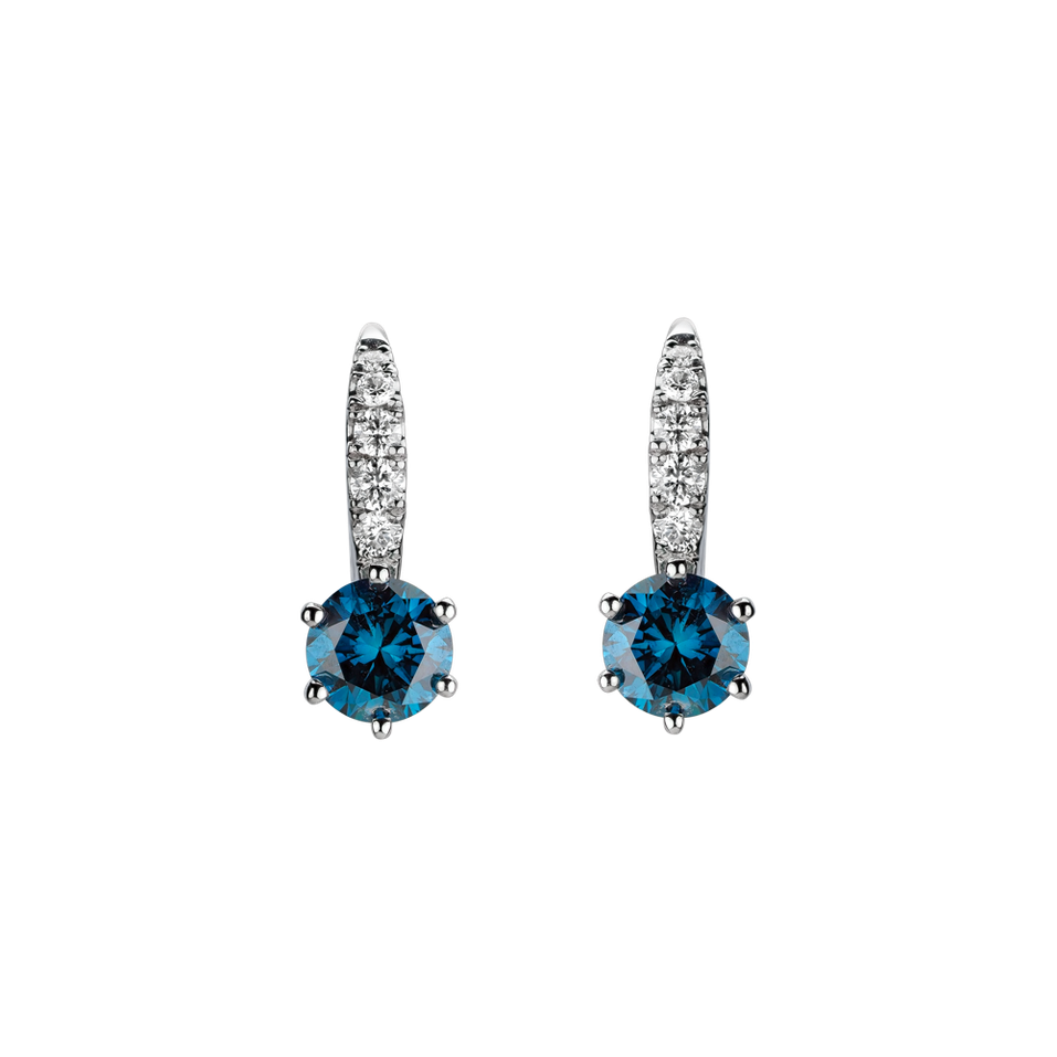 Earrings with blue diamonds and white diamonds Essential Glow