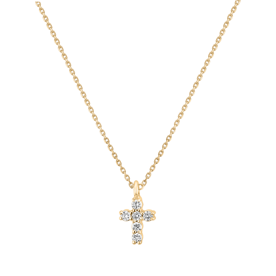 Diamond necklace Glossy Cross