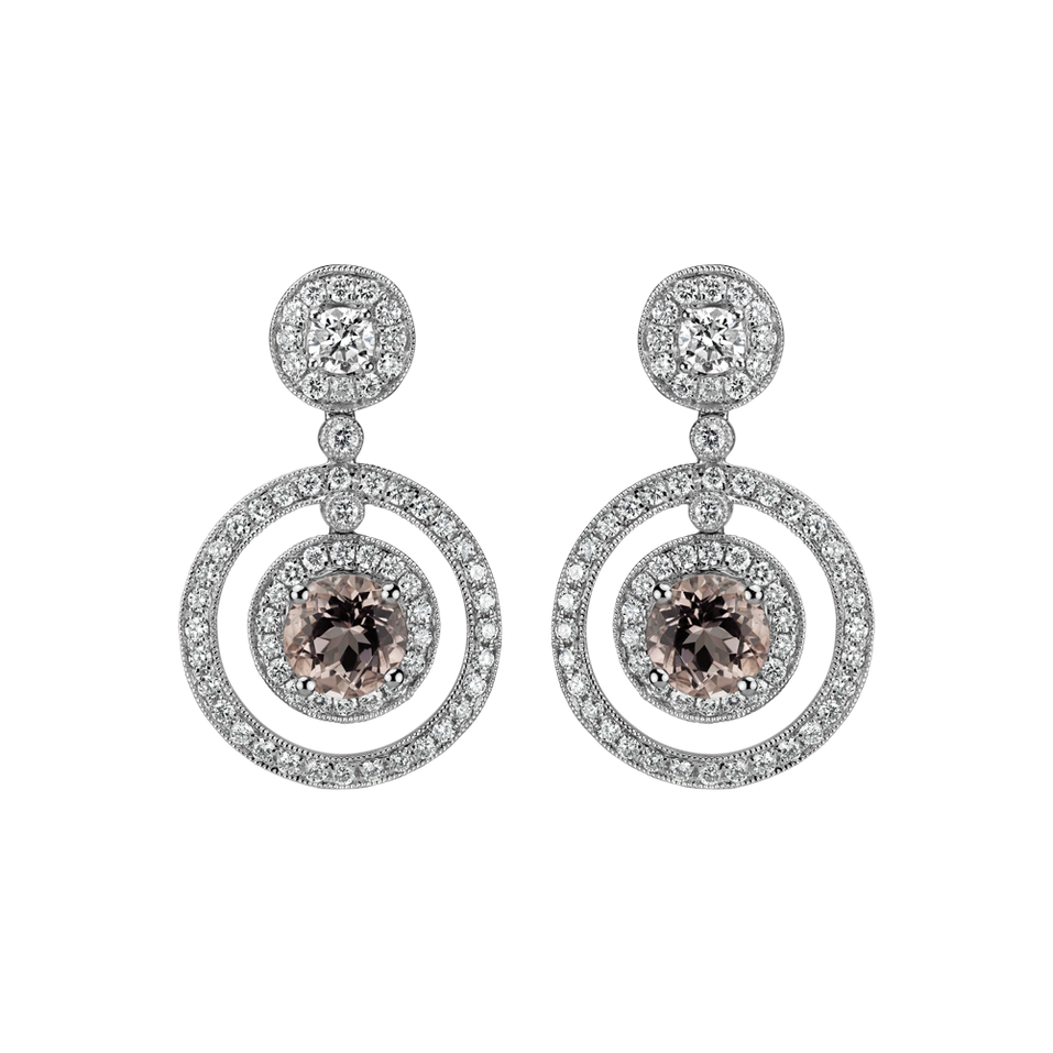 Diamond earrings with Morganite Barbarosa