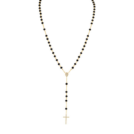 Necklace with black diamonds Elegant Cross