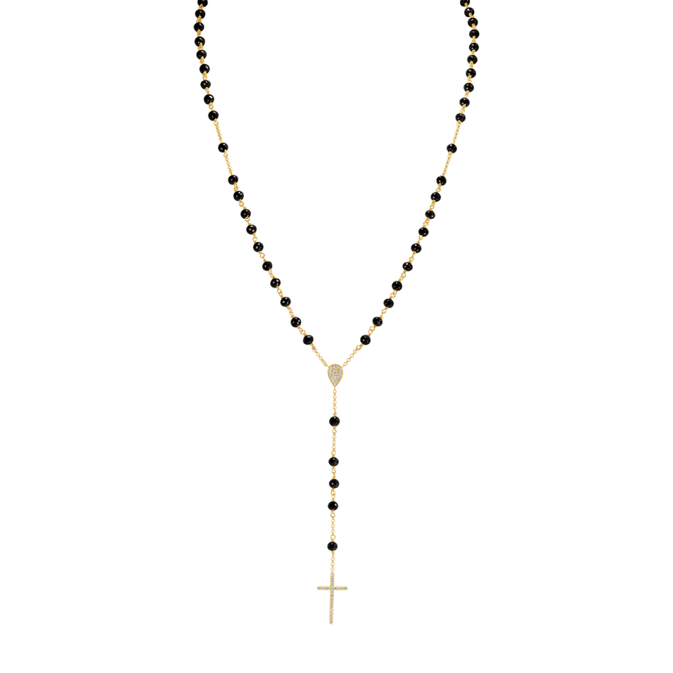 Necklace with black diamonds Elegant Cross