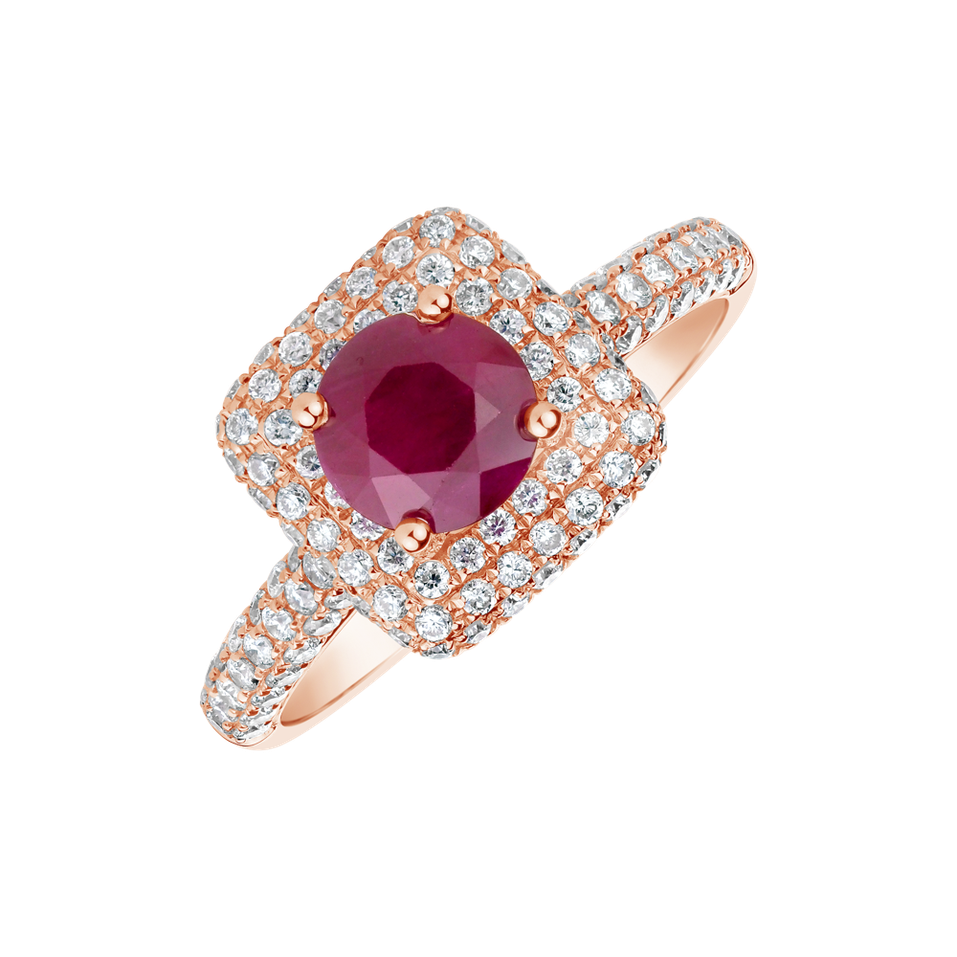 Diamond ring with Ruby Verona