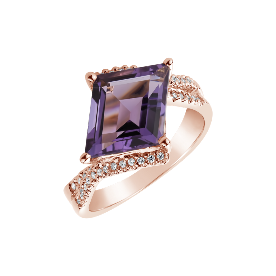 Diamond rings with Amethyst Elvena