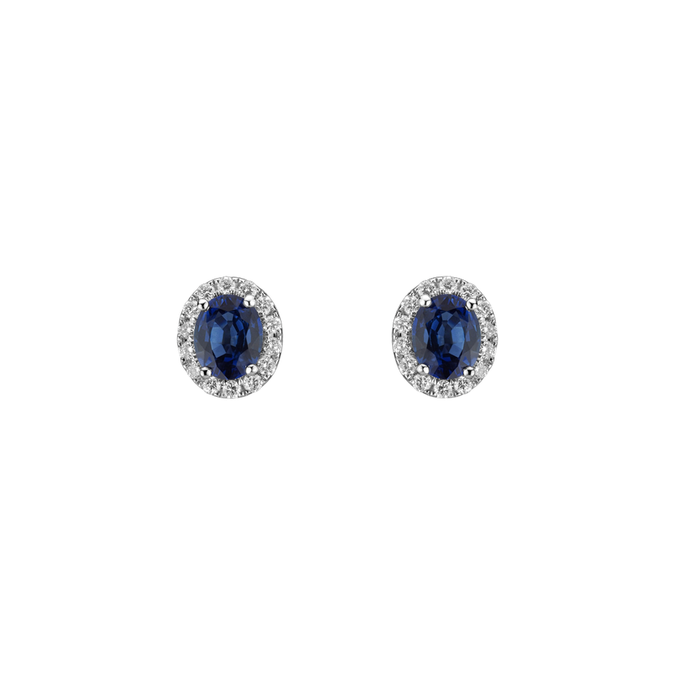 Diamond earrings with Sapphire Queen Fantasy