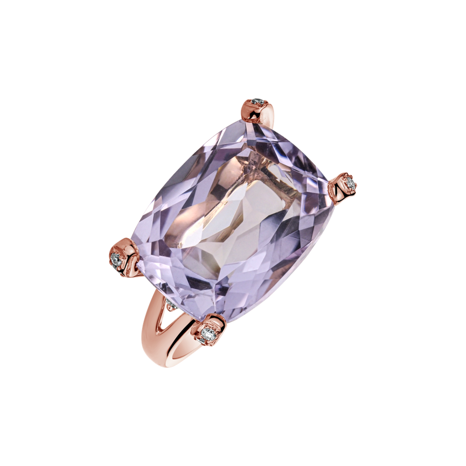 Diamond rings with Amethyst Oriental Lilac