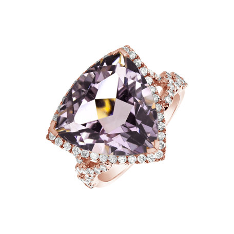 Diamond rings with Amethyst Oistin