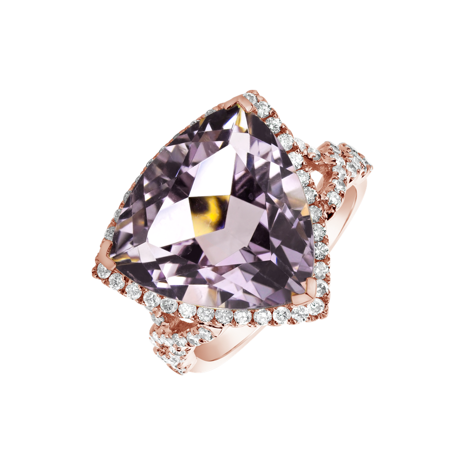 Diamond rings with Amethyst Oistin