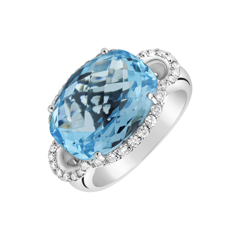 Diamond ring with Topaz Cheerful Morning