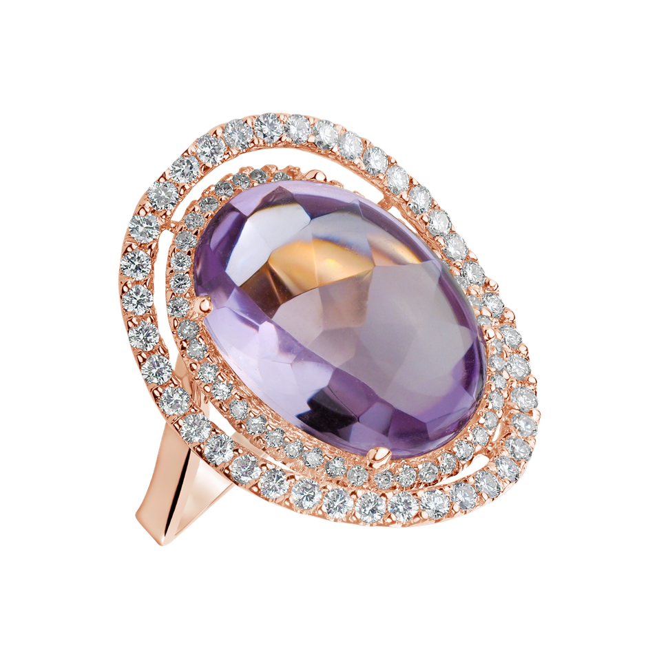 Diamond rings with Amethyst Mareesa