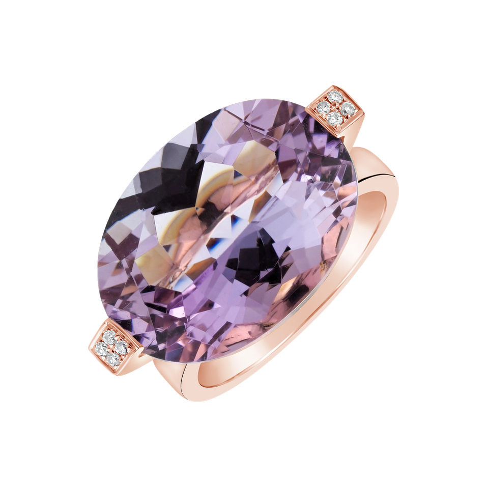 Diamond rings with Amethyst Amalasanda