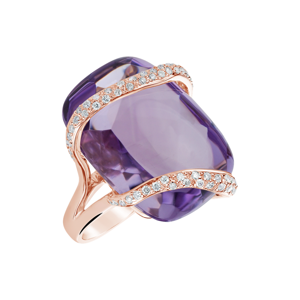 Diamond rings with Amethyst Apollonis