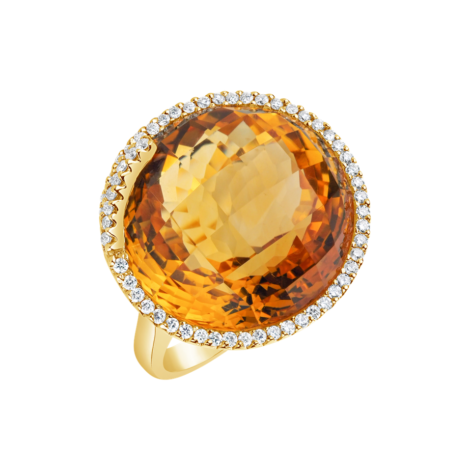 Ring with Citrine and diamonds Arthurine