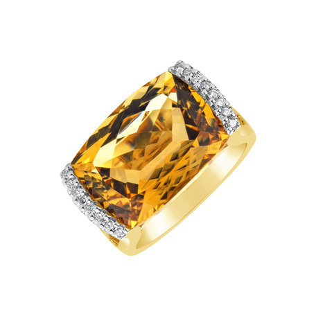 Ring with Citrine and diamonds Cleantha