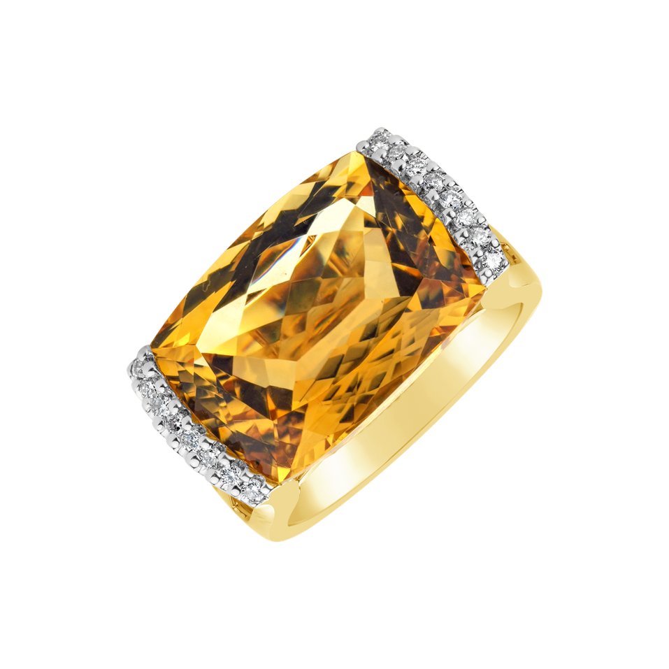 Ring with Citrine and diamonds Cleantha