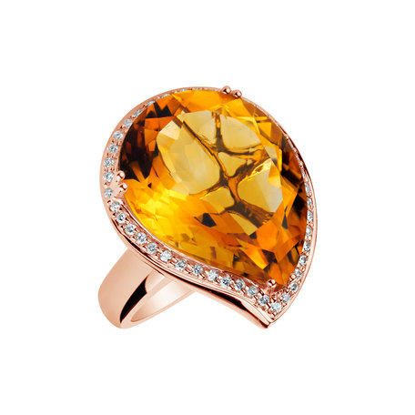 Ring with Citrine and diamonds Chancellor