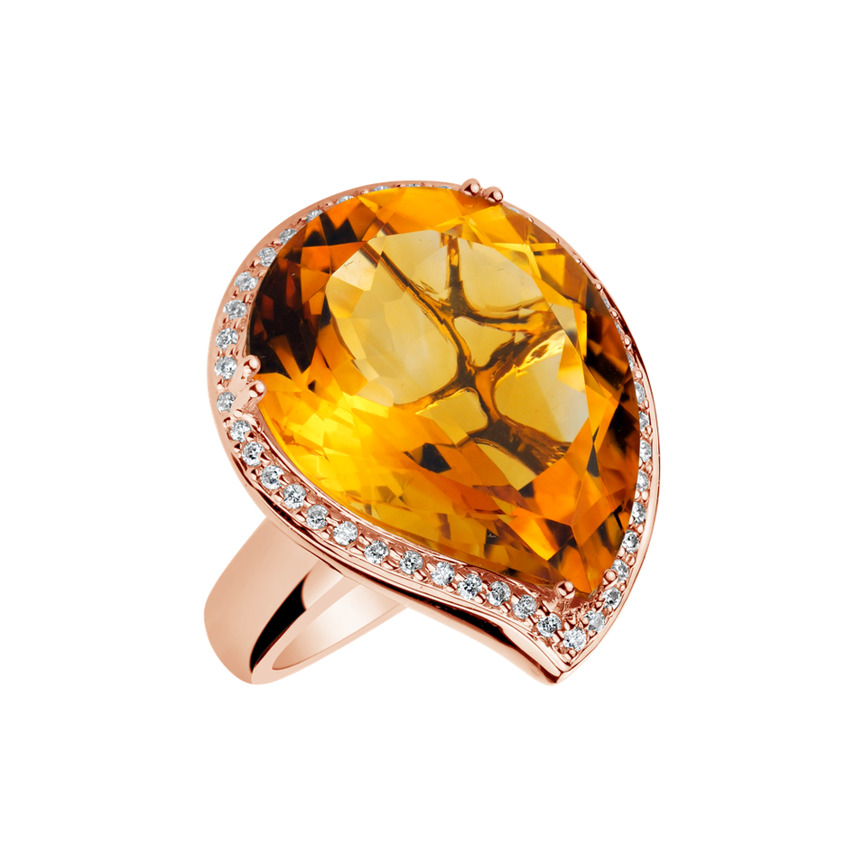 Ring with Citrine and diamonds Chancellor