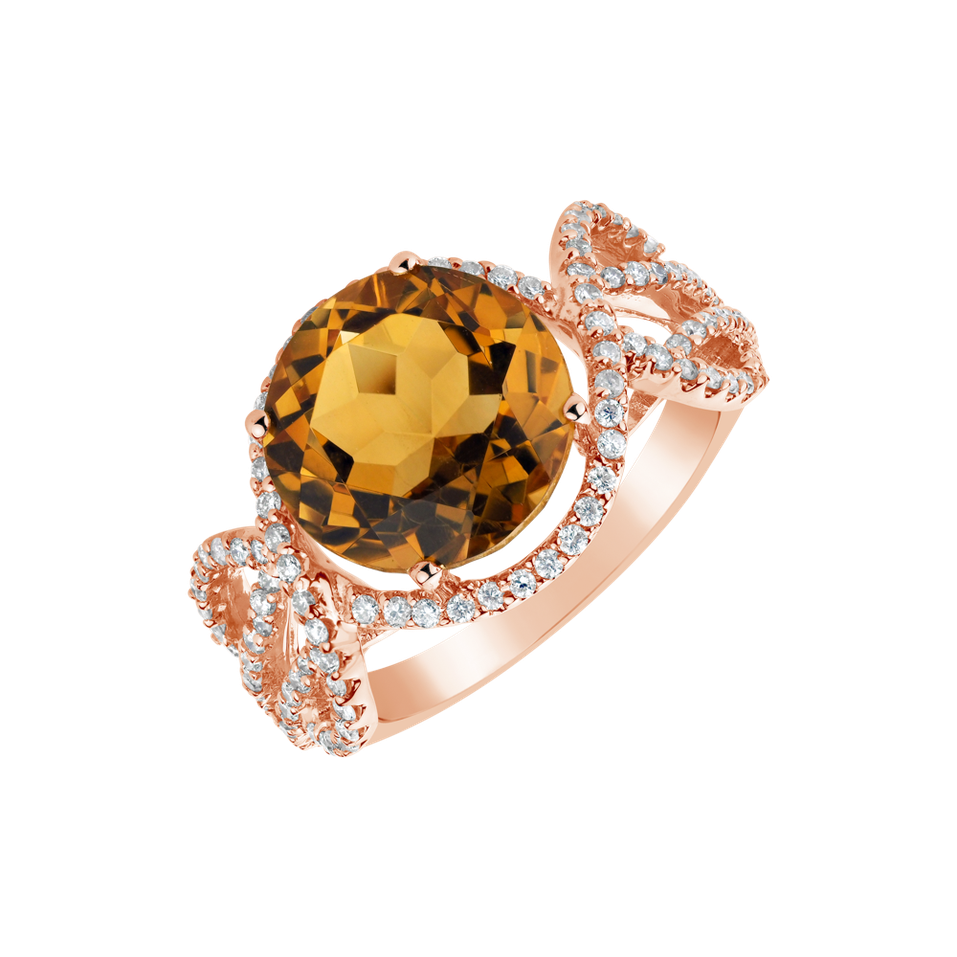 Ring with Citrine and diamonds Phebe