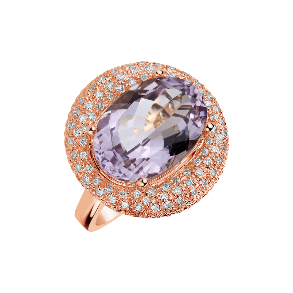 Diamond rings with Amethyst Livie