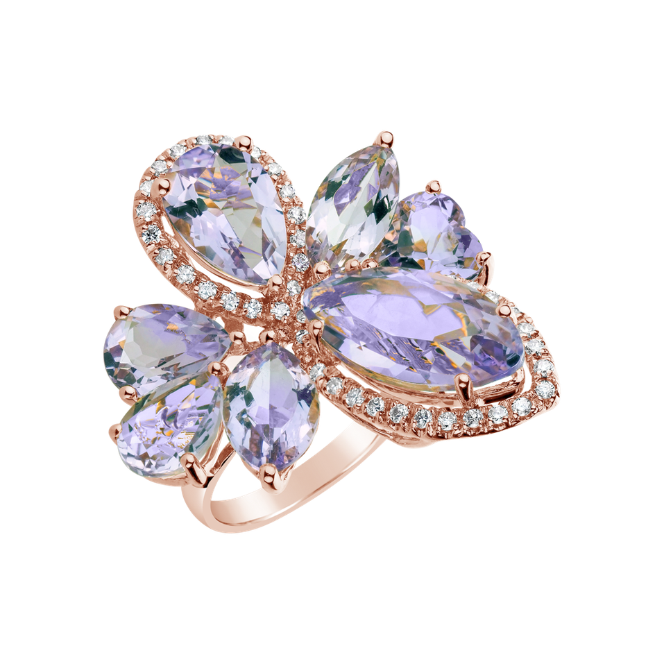 Diamond rings with Amethyst Chelsea