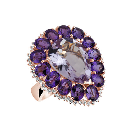 Diamond rings with Amethyst Ella-Rose