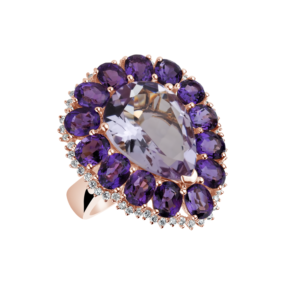 Diamond rings with Amethyst Ella-Rose