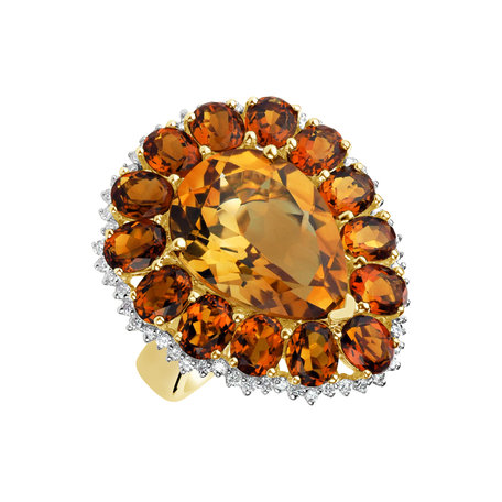 Diamond ring with Citrine Jaimee