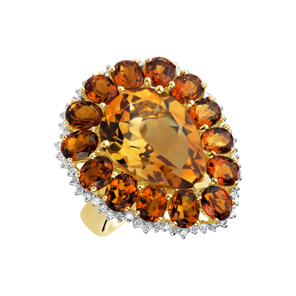 Diamond ring with Citrine Jaimee