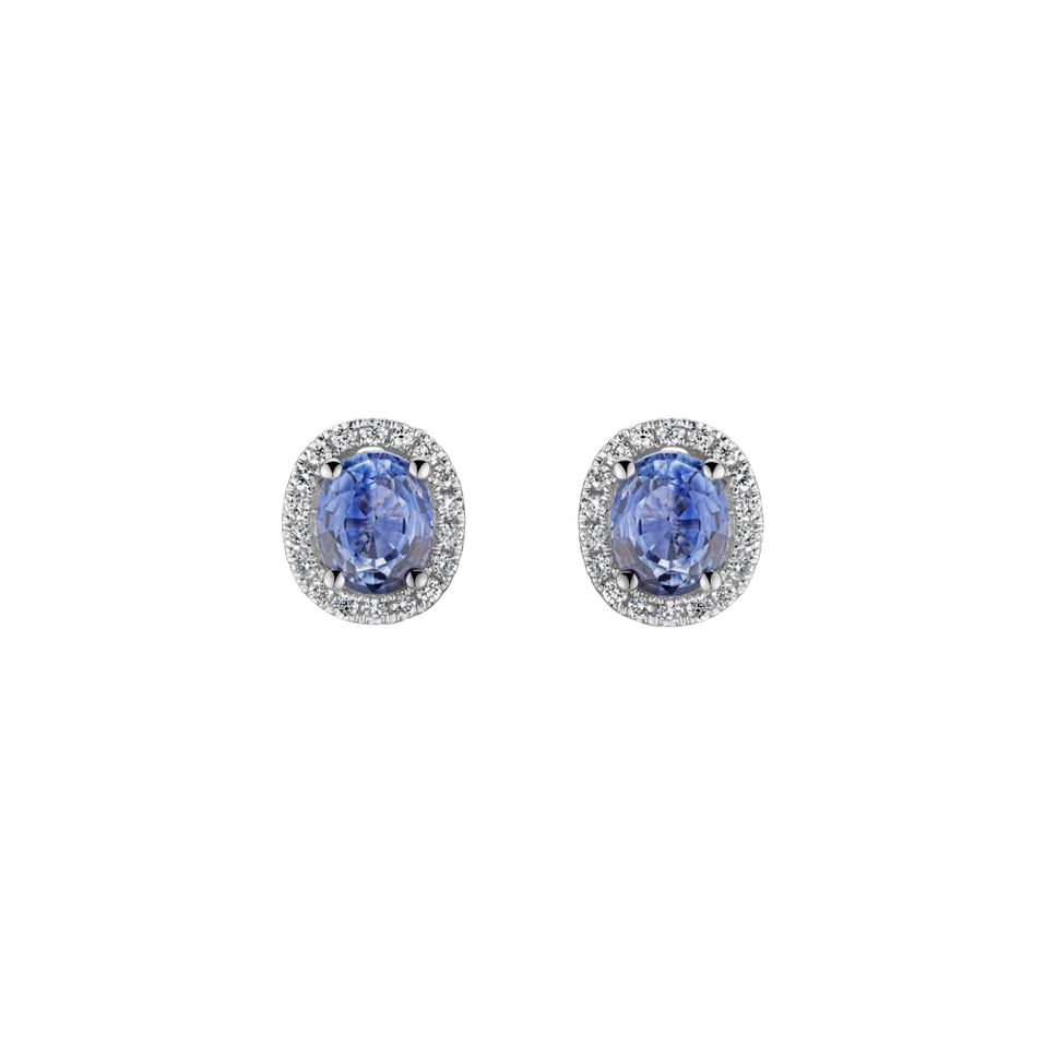 Diamond earrings with Sapphire Princess of Wales