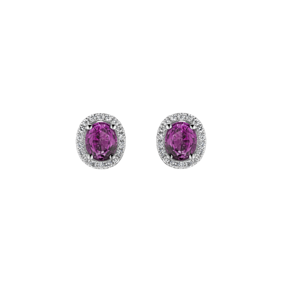 Diamond earrings with Sapphire Imperial Sapphire